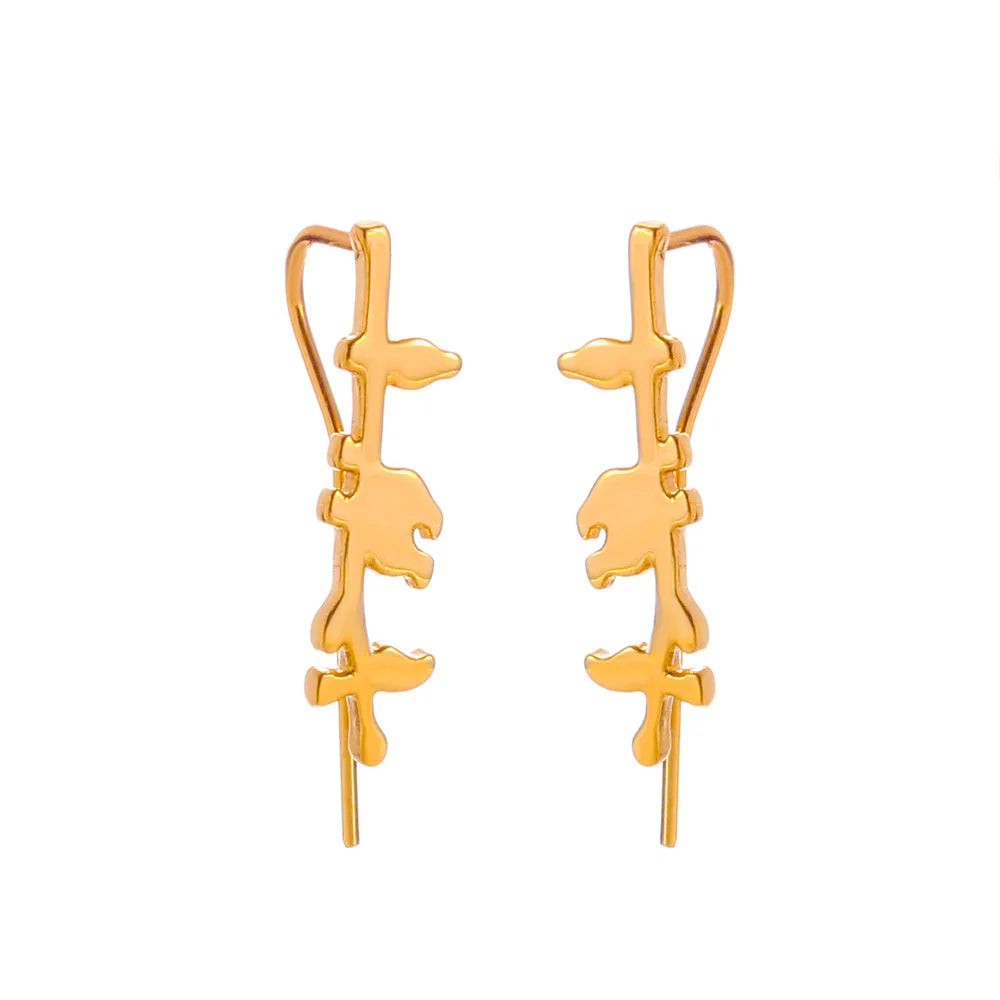 DAIIIBABYYY  -  Long Dipper Ear Hook Clip Earrings for Women Four-Prong Setting 7pcs CZ  Gold Color Ear Climbing Earrings Women Fashion Jewelry