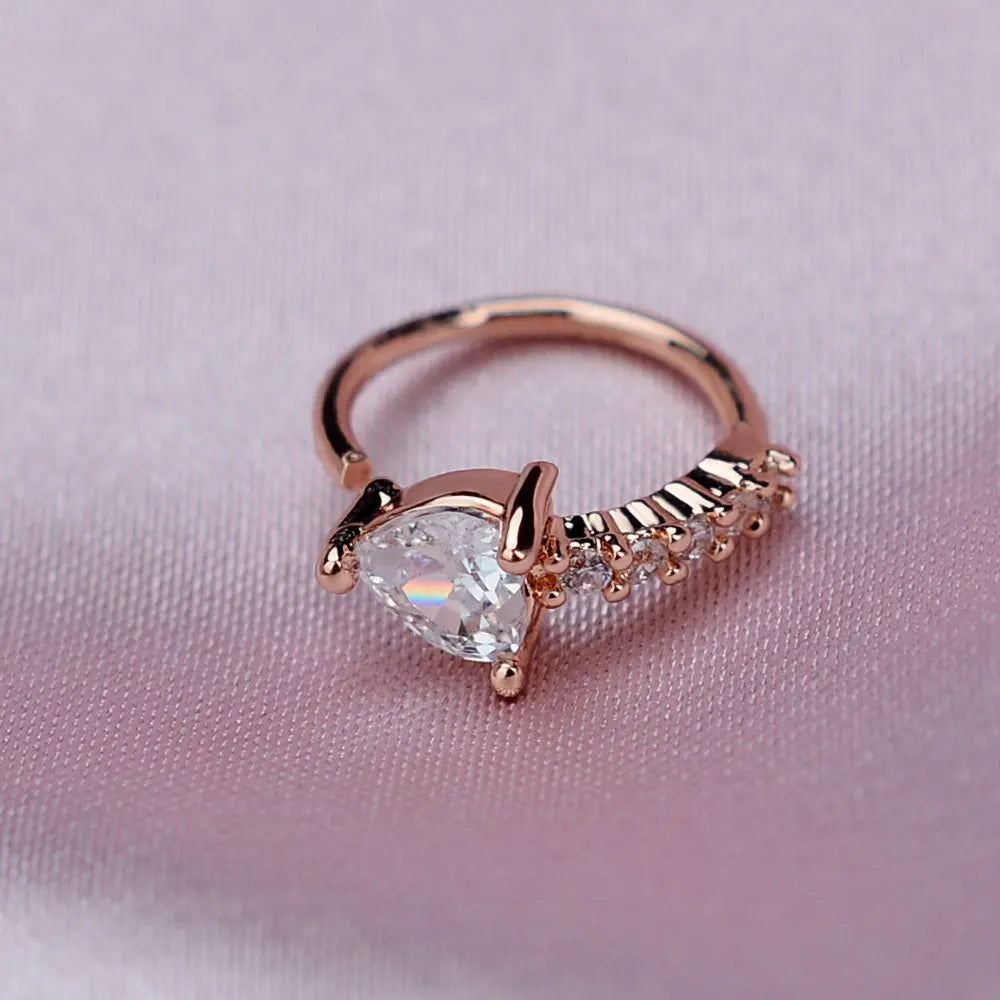 DAIIIBABYYY  -  1Pcs Fashion Star Heart CZ Nose/Lip/Ear Hoops Septum Hoop Nose Ring Crystal Piercing Ear Tragus Cartilage Earrings Body Jewelry