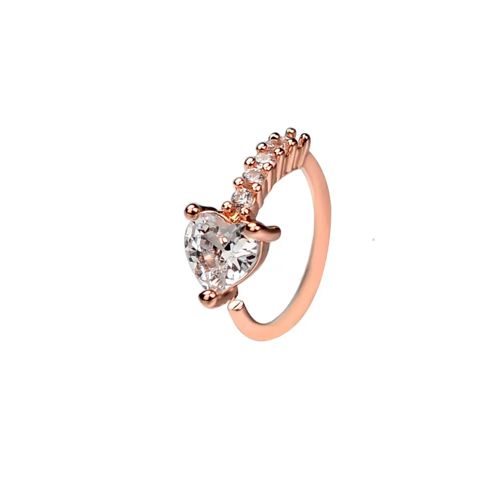 DAIIIBABYYY  -  1Pcs Fashion Star Heart CZ Nose/Lip/Ear Hoops Septum Hoop Nose Ring Crystal Piercing Ear Tragus Cartilage Earrings Body Jewelry