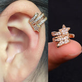DAIIIBABYYY  -  1Pcs Zircon No Piercing Ear Cuff Earrings Earcuff Fake Cartilage Clip Earring Women Geometry Heart Star Ear Cuffs Jewelry Gifts