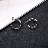 DAIIIBABYYY  -  2Pc Stainless Steel Exaggerated Round Bead Hoop Earring Women Men Smooth Design Vintage Double Rings Earring Personality Jewelry