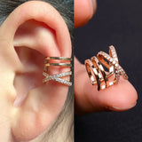 DAIIIBABYYY  -  1Pcs Zircon No Piercing Ear Cuff Earrings Earcuff Fake Cartilage Clip Earring Women Geometry Heart Star Ear Cuffs Jewelry Gifts