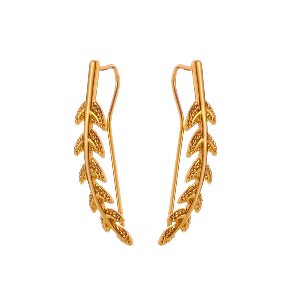 DAIIIBABYYY  -  Long Dipper Ear Hook Clip Earrings for Women Four-Prong Setting 7pcs CZ  Gold Color Ear Climbing Earrings Women Fashion Jewelry