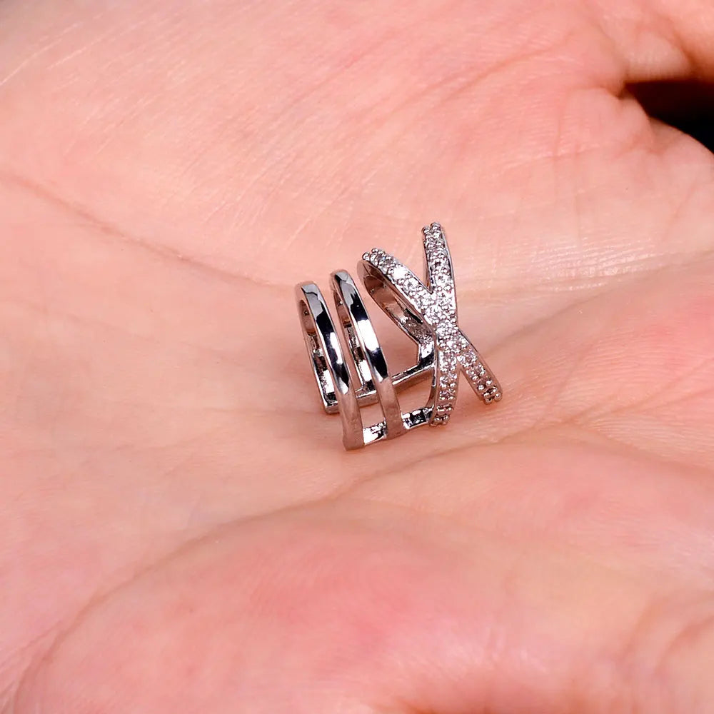 DAIIIBABYYY  -  1Pcs Zircon No Piercing Ear Cuff Earrings Earcuff Fake Cartilage Clip Earring Women Geometry Heart Star Ear Cuffs Jewelry Gifts