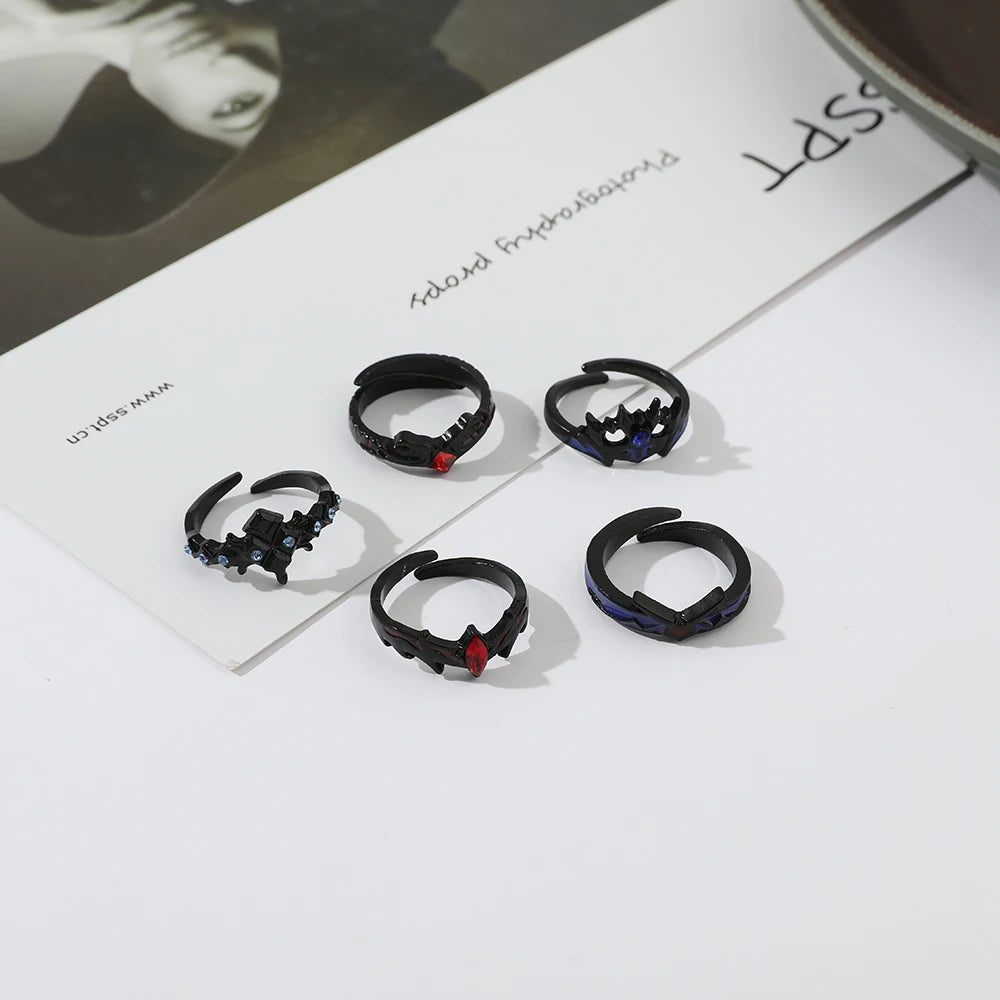 DAIIIBABYYY  -  Gothic Style Metal Set Rings Fashion Jewelry Open Ring for Men Jewelry Trendy Finger Ring Women Accessories Friend Gifts