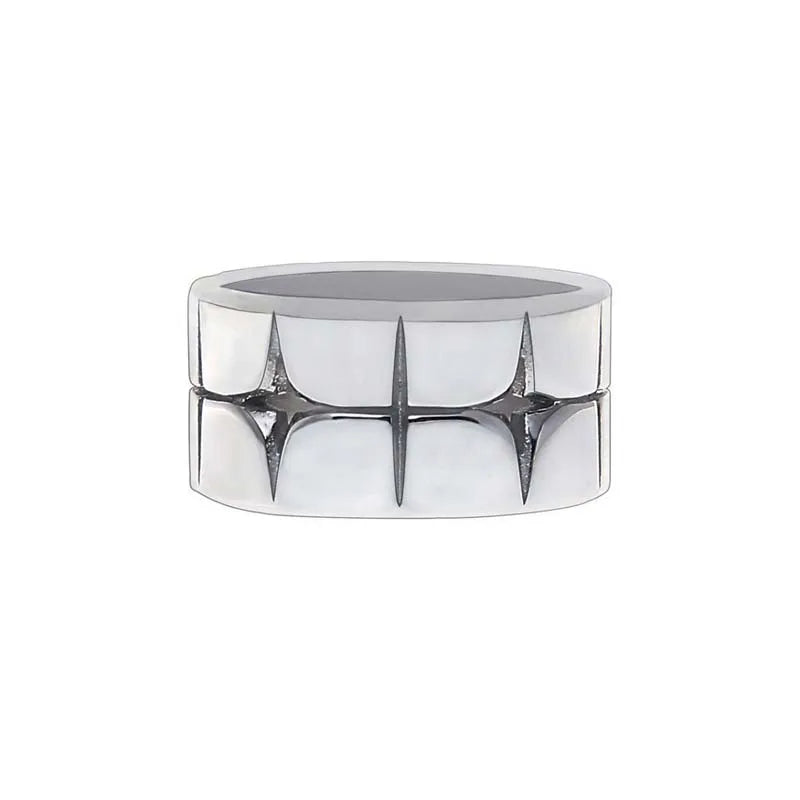 DAIIIBABYYY  -  Fashion Silver Color Star Rings for Women Men Retro Punk Geometric Smooth Personality Wide Couple Rings Party Jewelry Gifts 2024