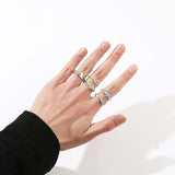 DAIIIBABYYY  -  Gothic Style Metal Set Rings Fashion Jewelry Open Ring for Men Jewelry Trendy Finger Ring Women Accessories Friend Gifts