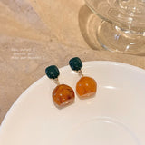 DAIIIBABYYY  -  Sapphire Amber Pendant Earrings Retro Personalized Fashion Women's Earrings Festival Party Girls Jewelry Gifts