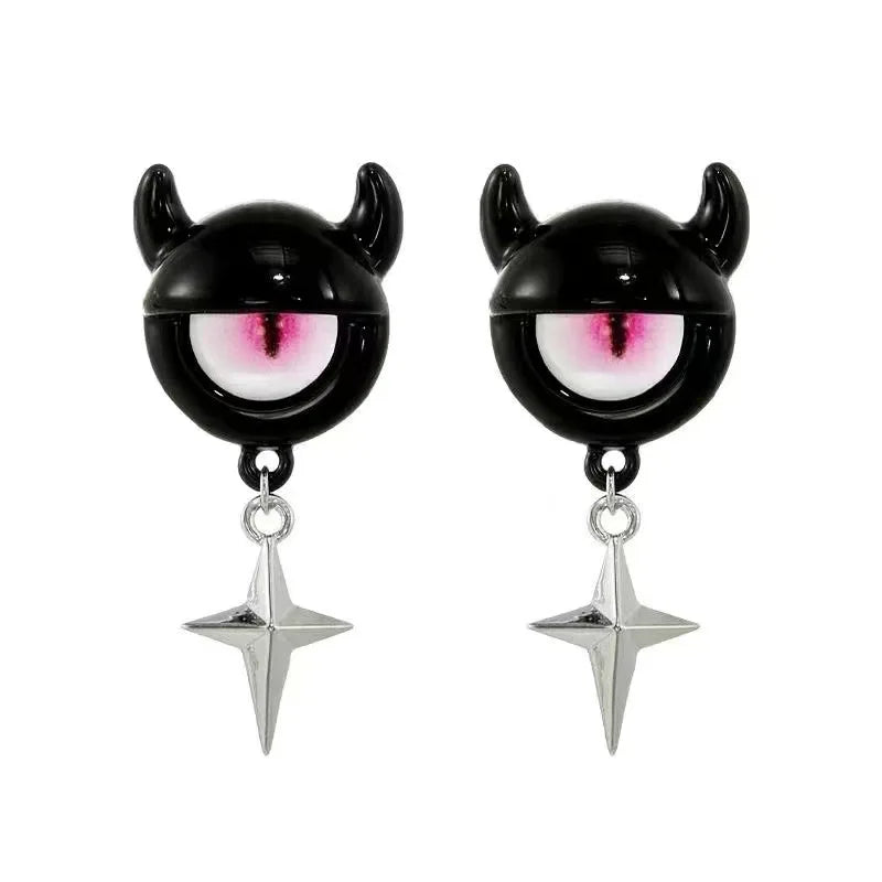 DAIIIBABYYY  -  Cute Green Blue Evil Monster Eyes Stud Earrings Women Kids Halloween Animal Rabbit Big Eyes Goth Cross Earring Jewelry