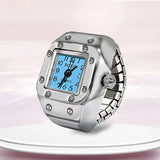 DAIIIBABYYY  -  Kids Cute Cartoon Number Watch Finger Rings Mini Clock Watches Elastic Strap Ring Women Men Funny anillos Jewelry Gift