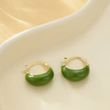 DAIIIBABYYY  -  French Elegant Sparkling Cubic Zirconia Oil Drop Green Earrings Women's Fashion Glamour Jewelry Earrings Holiday Party Gifts