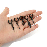 DAIIIBABYYY  -  Fashion Gothic Small Hoop Earrings Set Alloy Korean Style Earrings to Gift Ears Piercing Jewelry Men Accessories for Women