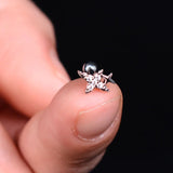 DAIIIBABYYY  -  1pcs New Style Stainless Steel Ear Piercing Cz Stud Earrings Snake Moon Round Ball Arc Cartilage Helix Conch Screw Back Earring