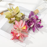 Daiiibabyyy Small Hair Clip Orchid Flower Hair Claws Headwear Women Fashion Retro Shark Clips Hairpin Hair Accessories