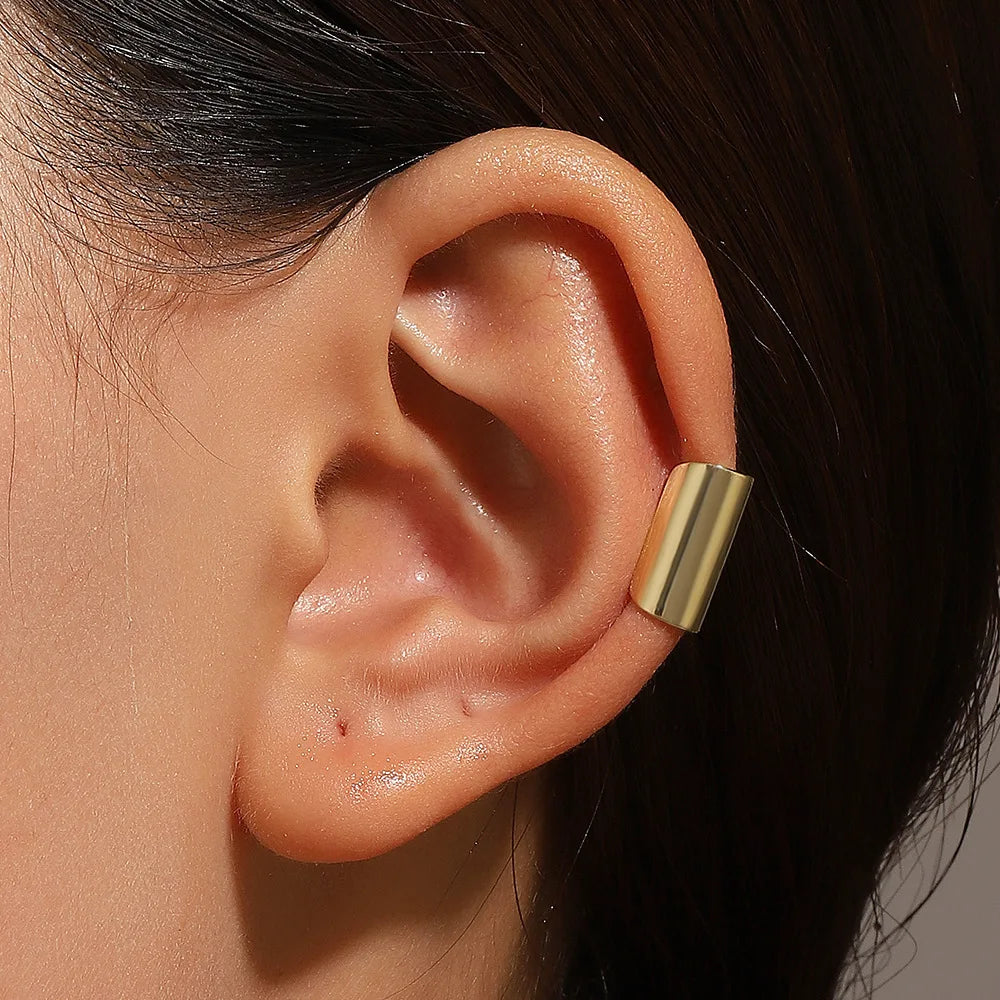 Daiiibabyyy  Punk Irregular Geometric Ear Cuff Earrings for Women Non-Piercing Metal Ear Clip Earring Fake Cartilage Fashion Jewelry Party