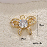 DAIIIBABYYY  -  1 piece Brass Material Cute Zircon Knot Bow Charms For Women DIY Pendant Earrings Bracelet Necklace Jewelry Wholesale