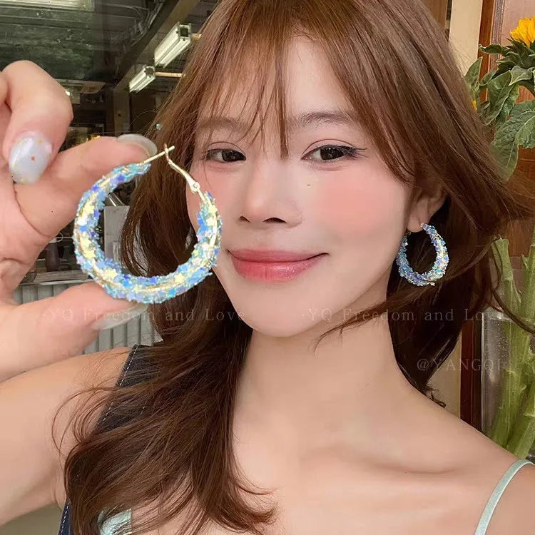 Daiiibabyyy  Large Acrylic Star Butterfly Earrings Fashionable Geometric Shaped Dangle Studs for Women Girls