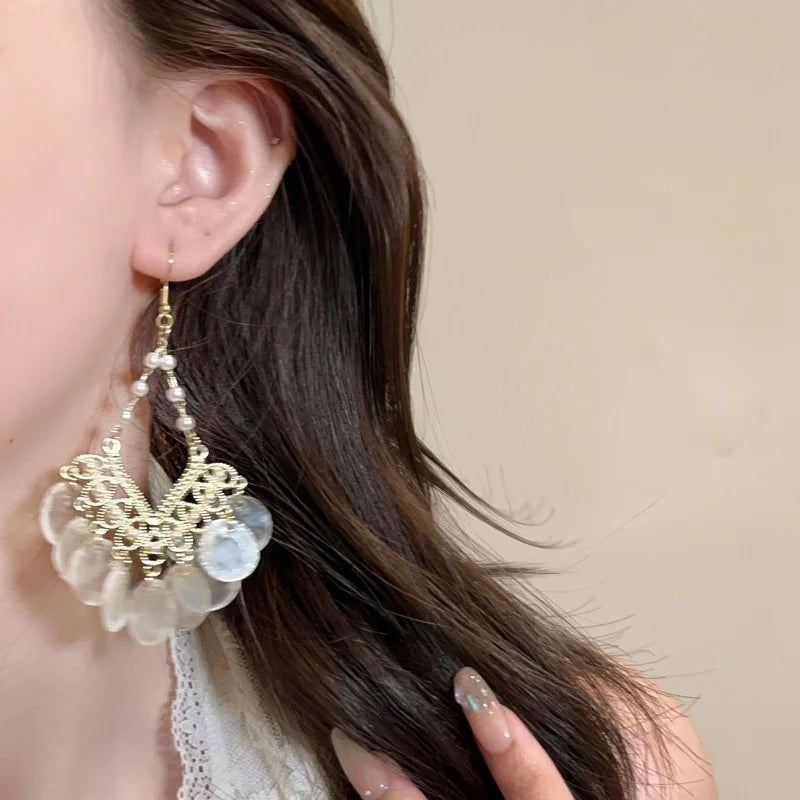Daiiibabyyy  Women's Bohemian Vintage Sequins Earrings Beaded Dangle Statement Jewelry Gift