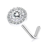 DAIIIBABYYY  -  1PC Stainless Steel Small Nose Rings Crystal Zircon Butterfly Flower Heart Nose Studs 20G Body Piercing Jewelry For Women Men