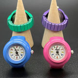 DAIIIBABYYY  -  Kids Cute Cartoon Number Watch Finger Rings Mini Clock Watches Elastic Strap Ring Women Men Funny anillos Jewelry Gift