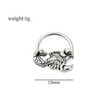 DAIIIBABYYY  -  Fashion Punk Stainless Steel Nose Ring Silver Color Gothic Insect Nose Rings For Women Men Body Cartilage Piercing Jewelry