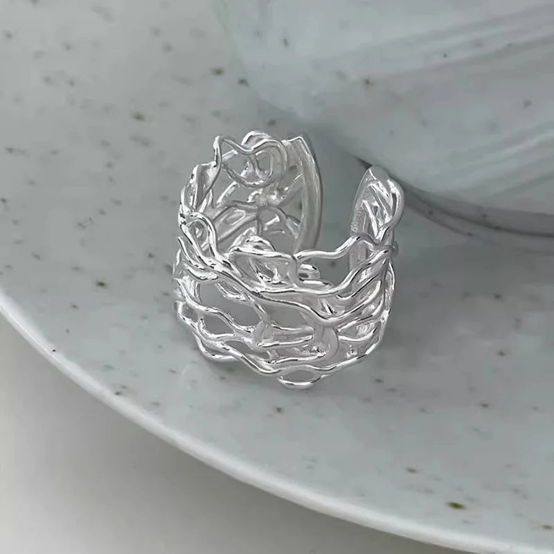 DAIIIBABYYY  -  Irregular Hollow Geometric Rings For Women Couples New Trendy Personality Simple Creative Design Party Jewelry Gifts