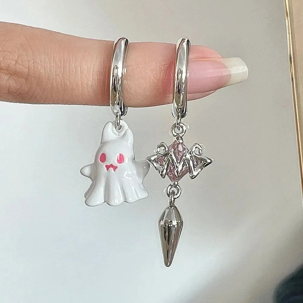 DAIIIBABYYY  -  Cute Green Blue Evil Monster Eyes Stud Earrings Women Kids Halloween Animal Rabbit Big Eyes Goth Cross Earring Jewelry