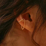 Daiiibabyyy  Punk Irregular Geometric Ear Cuff Earrings for Women Non-Piercing Metal Ear Clip Earring Fake Cartilage Fashion Jewelry Party