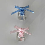 DAIIIBABYYY  -  Y2K Style Ribbon Pink Bow Ties Clip Earrings for Women Girls Sweet Cool Korean Charm Girls Ear Bone Clip Fashion Jewelry Gifts