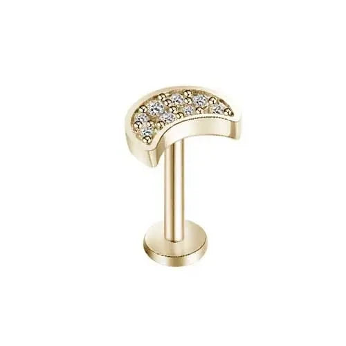 DAIIIBABYYY  -  1Piece Flower Moon Snake CZ Nose Hoop Butterfly Leaf Daith Conch Helix Stud Earrings Internal Thread Piercing Surgical Steel 16G