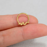 DAIIIBABYYY  -  1Piece Flower Moon Snake CZ Nose Hoop Butterfly Leaf Daith Conch Helix Stud Earrings Internal Thread Piercing Surgical Steel 16G