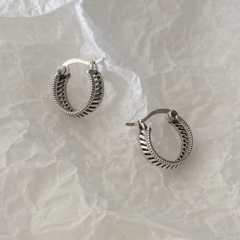 Daiiibabyyy  Silver Color Irregular Hollow Grid Hoop Earrings for Women Geometric Creative Punk Earring Party Jewelry Gift