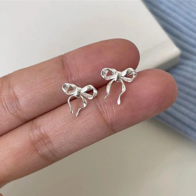 DAIIIBABYYY  -  Design Sweet Cool Style Bow Knot Earrings for Women Simple Korean Bow Earings Piercing Elegant Y2K Jewelry Gifts Dropshipping
