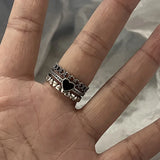 DAIIIBABYYY  -  Pink Acrylic Butterfly Knuckle Ring Set For Women Crystal Enamel Flower Rings Girls Fashion Jewelry