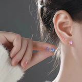 DAIIIBABYYY  -  Fantastic Fairy Colorful Star Moon Stud Earrings Set Women Y2K Pink Purple Transparent Cute Earring Jewelry Gift brincos