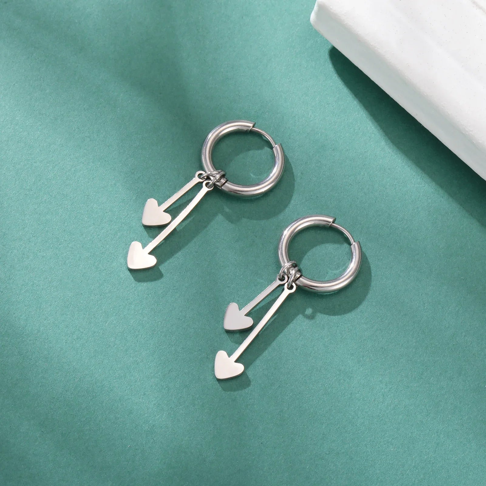 DAIIIBABYYY  -  Love Star Pendant Stainless Steel Earrings for Women's Girls Fashion Sweet Romantic Valentine's Day Gifts Jewelry Gifts