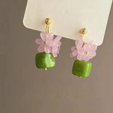 DAIIIBABYYY  -  Pink Tulip Earrings Cute Flower Earrings Botanical Cute Jewelry