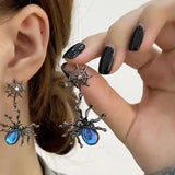 DAIIIBABYYY  -  Personality Hot Studs Halloween New Dark Gothic Spider Earrings Spider Web Chain Ear Bone Clip Jewelry Anniversary Punk Gift