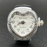 DAIIIBABYYY  -  Punk Fashion Heart Mini Quartz Watch Finger Rings Women Men Couples Clock Retro Elastic Strap Watches Ring Jewelry