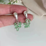 DAIIIBABYYY  -  Green crystal tassel earrings