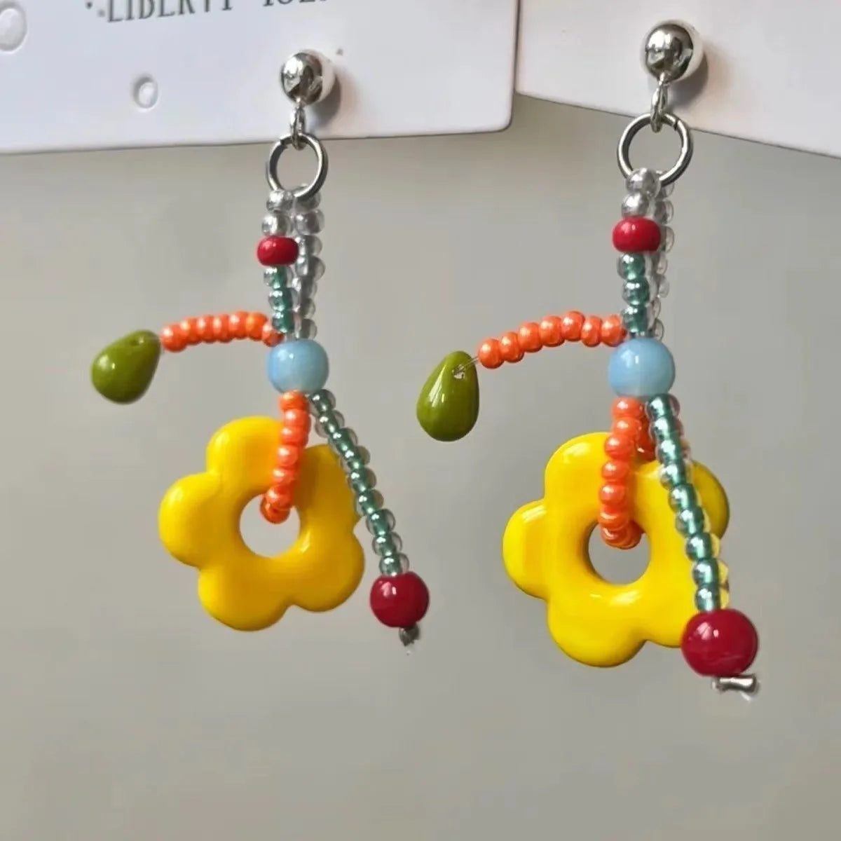 Daiiibabyyy  Unique Design Drop Earrings Cute Flower Earrings Sweet Colorful resin Earrings For Women Gifts Aesthetic Jewelry