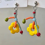 Daiiibabyyy  Unique Design Drop Earrings Cute Flower Earrings Sweet Colorful resin Earrings For Women Gifts Aesthetic Jewelry