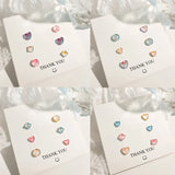 DAIIIBABYYY  -  Colorful Laser Transparent Heart Round Stud Earrings Set Korean Fashion for Women INS Style Mini Party Earring Jewelry