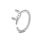 DAIIIBABYYY  -  1Pcs Fashion Star Heart CZ Nose/Lip/Ear Hoops Septum Hoop Nose Ring Crystal Piercing Ear Tragus Cartilage Earrings Body Jewelry
