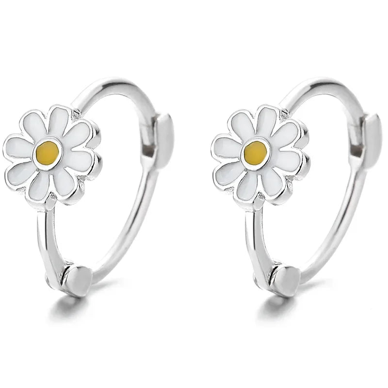 DAIIIBABYYY  -  Korean Sweet and Lovely Daisy Flower Earrings Women's Elegant Delicate Copper Earrings Holiday Party Jewellery Accessories