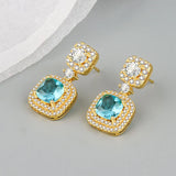 DAIIIBABYYY  -  New Arrival Elegant Shiny CZ Zircon Square Star 925 Silver Needle Ladies Tassels Stud Earrings Jewelry For Women Not Allergic