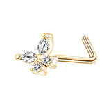 DAIIIBABYYY  -  1PC Stainless Steel Small Nose Rings Crystal Zircon Butterfly Flower Heart Nose Studs 20G Body Piercing Jewelry For Women Men