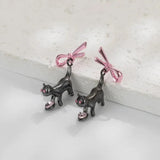 DAIIIBABYYY  -  1 PairPink Bowknot Cat Earrings Cute Girl Decoration Gift for Women Korean Style Earrings for Women jewelry