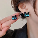 DAIIIBABYYY  -  Cute Green Blue Evil Monster Eyes Stud Earrings Women Kids Halloween Animal Rabbit Big Eyes Goth Cross Earring Jewelry