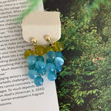 Daiiibabyyy  Sweet Bohemia Earrings Fruit Dangle Earring Korean Style Acrylic Grape Earrings Cute Jewelry Accessories Beads Earrings Summer